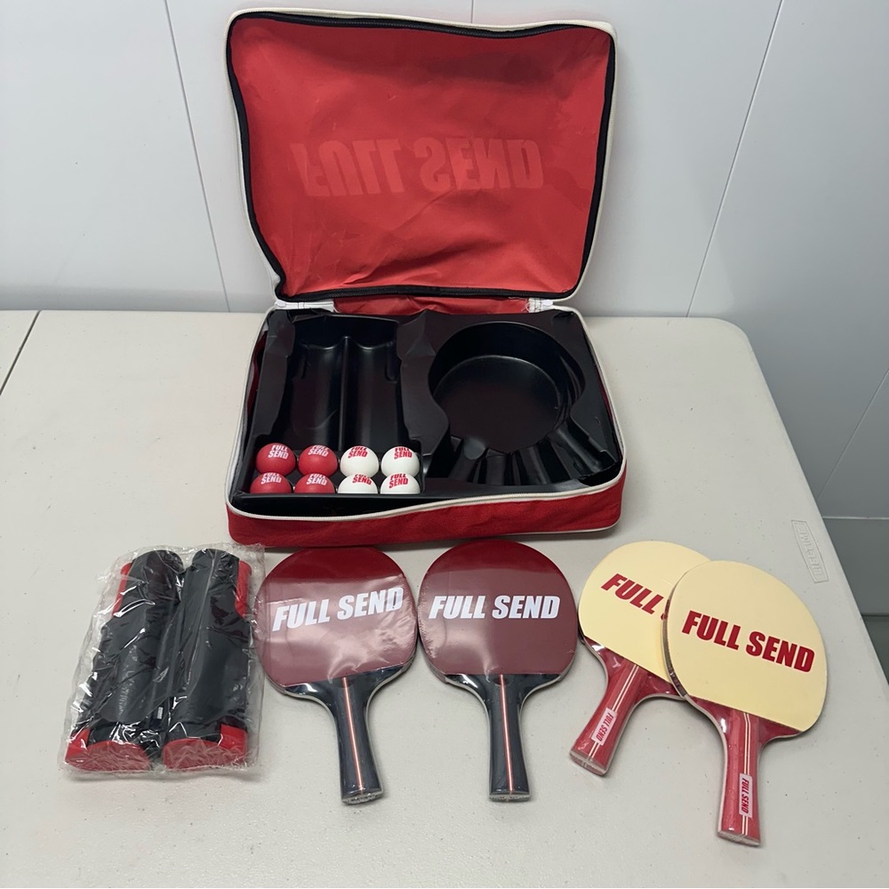 Full Send Nelk Boys Table Tennis Ping Pong Set, Paddles/Balls/Net